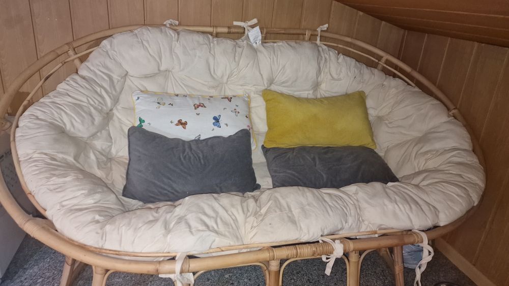 Sofá Papasan em Madeira de Bambu - Novo