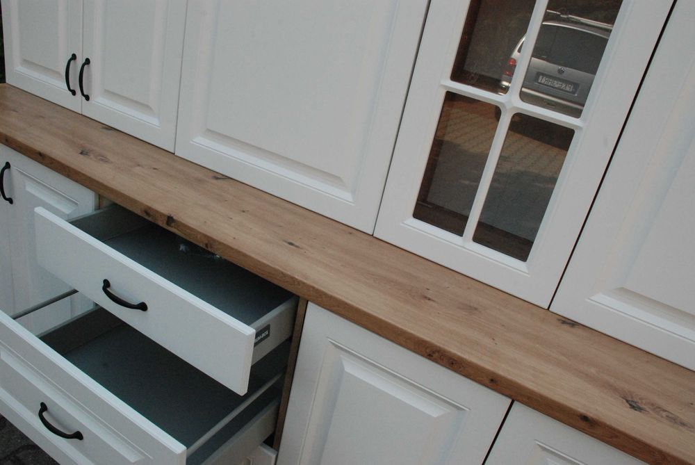 Meble kuchenne Białe/Artisan MDF frezowany - Nowe - styl Prowansalski