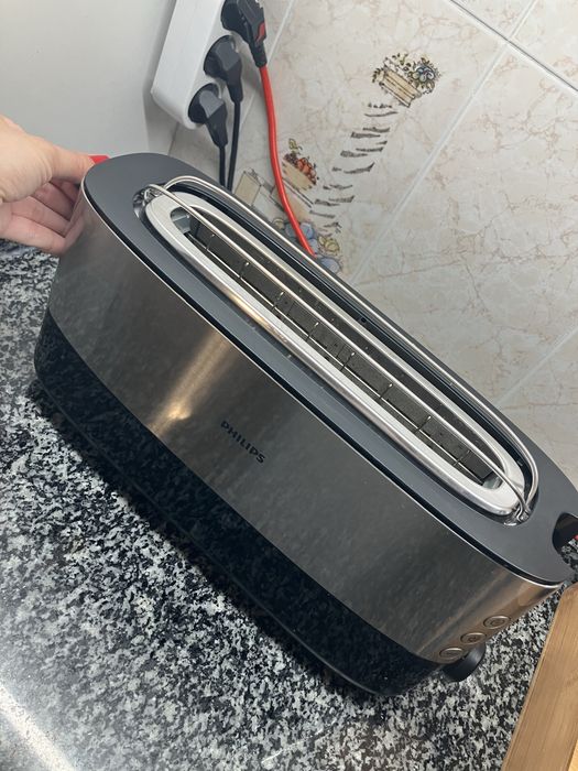 Torradeira Philips Inox Extra Longa – Estado Impecável com garantia ainda