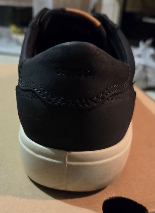 Skórzane buty sneakersy ECCO Soft 7 Męskie r. 44 Czarne Nubuk