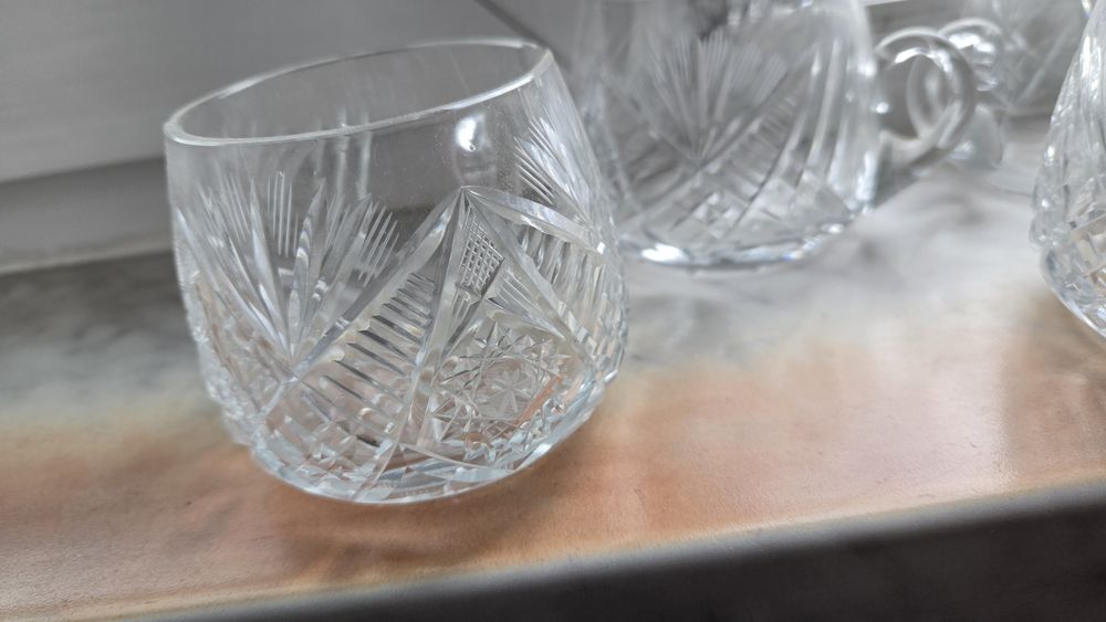 Stare kryształy filiżanki kryształ vintage prl