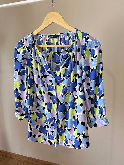 Wiskozowa bluzka z rękawem 3/4 Marks & Spencer – rozmiar 36
