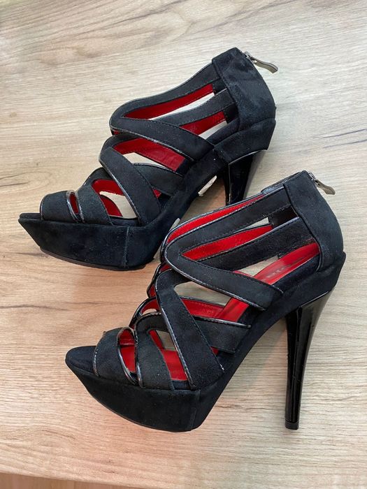 Buty na obcasach szpilki sandały Wojas skóra r. 37, 24 cm nowe