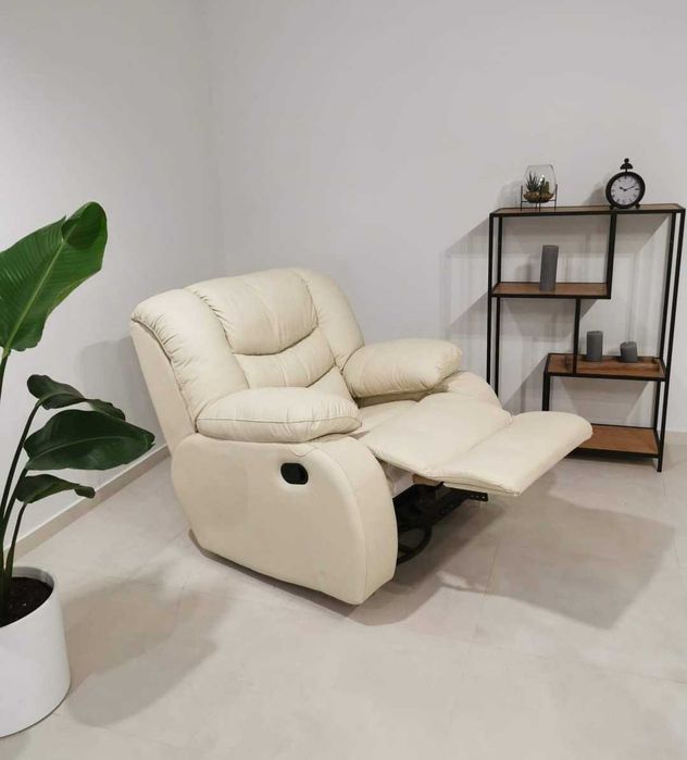 -50% OKAZJA  Nowy Fotel REGAN Funkcje RELAX Skóra Naturalna MEBLE PYKA