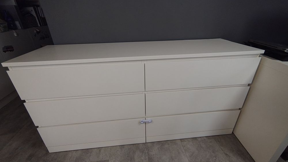 Komoda Malm - biała, 6 szuflad IKEA, 160x78cm
