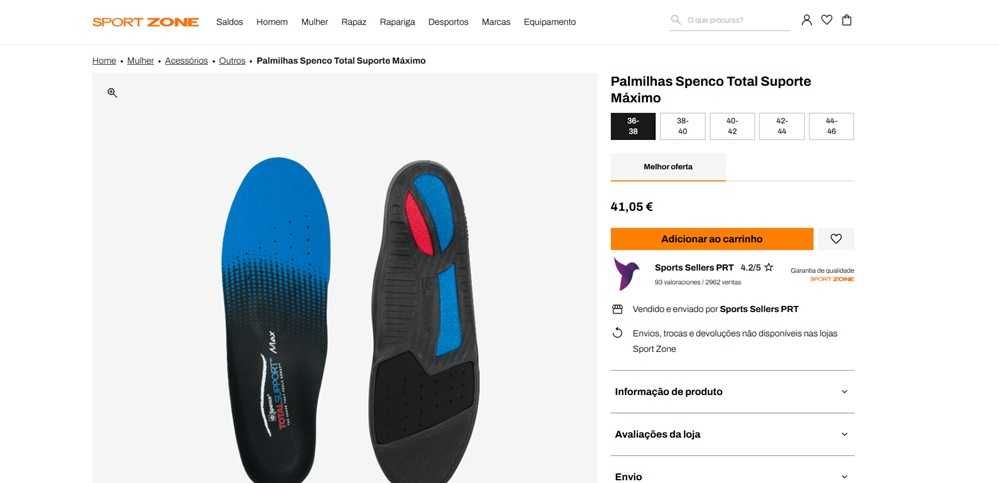 Palmilhas Spenco Total Suporte Máximo (193)