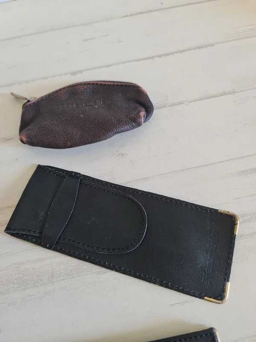 Conjunto de Bolsas em Pele Couro Leather Black Cases Calendar Case