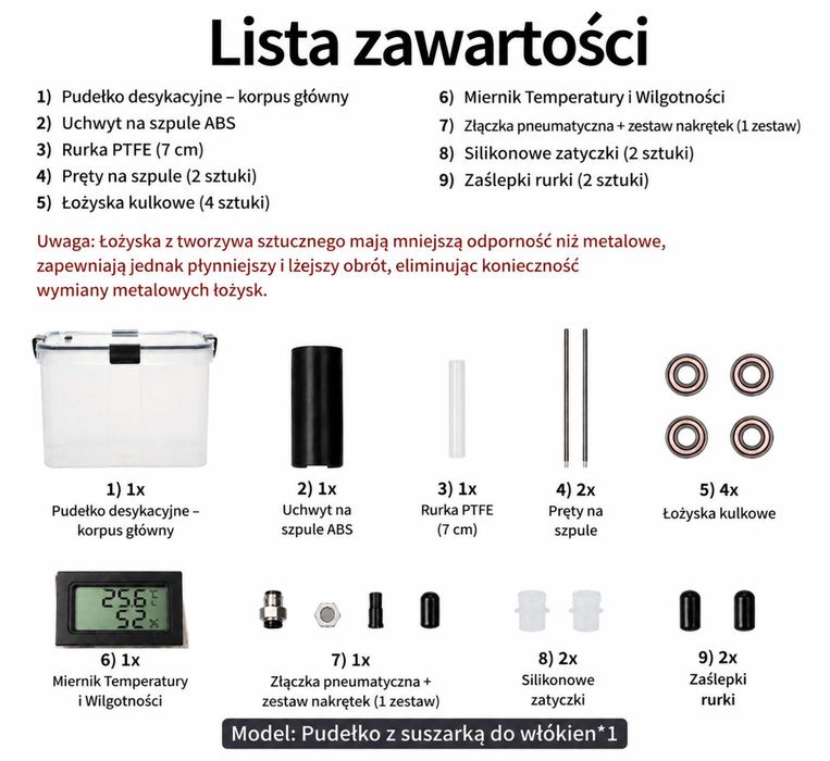 Pudełko Do Szuszenia Filamentu Oraz Do Drukowania Bezpośrednio/ Do Drukarek 3D