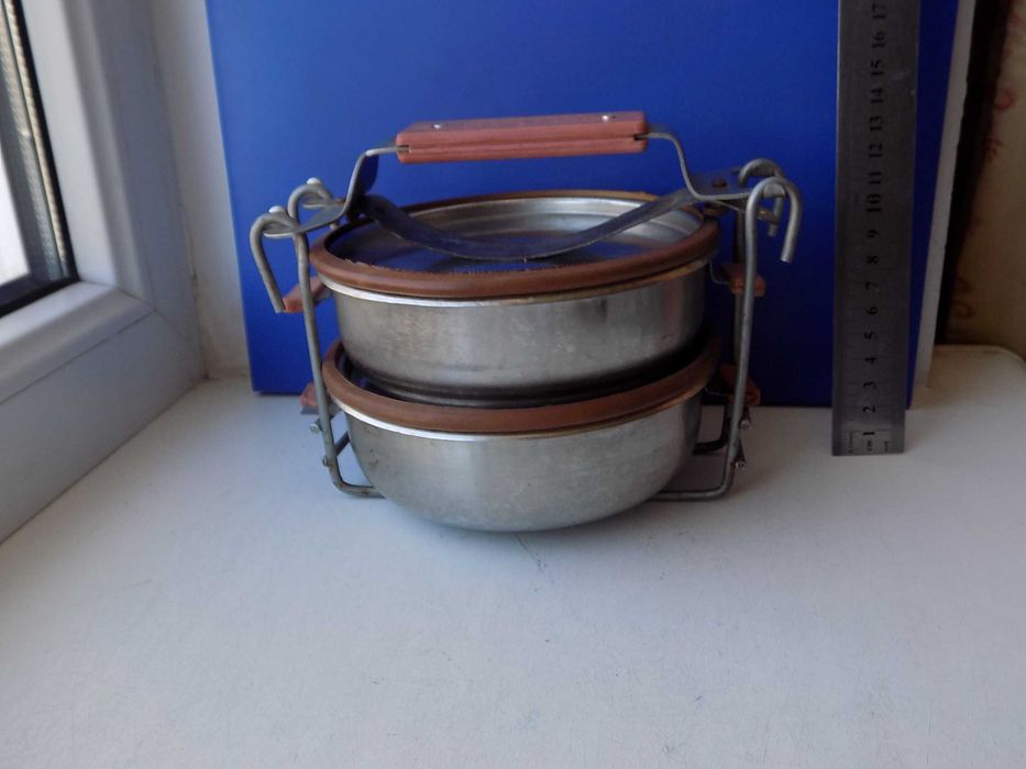 Контейнер пищевой из нержавеющей стали из 2 судков толстая нержавейка