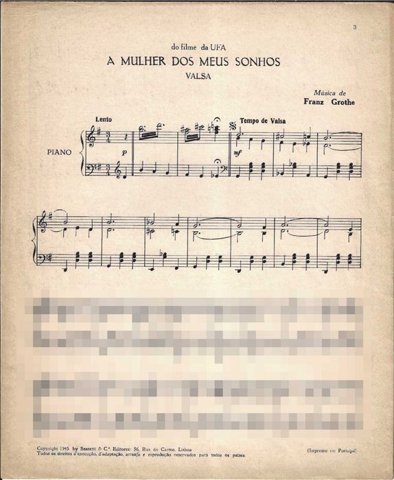 PIANO: A Mulher dos Meus Sonhos - Partitura Ed. Sassetti