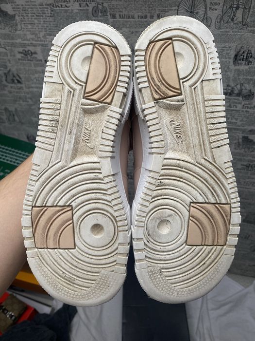 Nike Air Force 1 Low Pixel Particle Beige pudrowy róż sneakersy