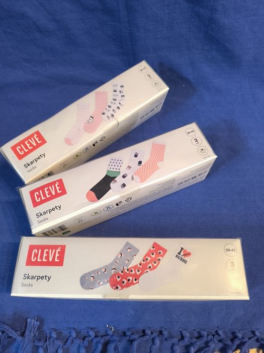 Zestaw skarpet opakowanie prezentowe sushi cleve 39-42 3x3-pak