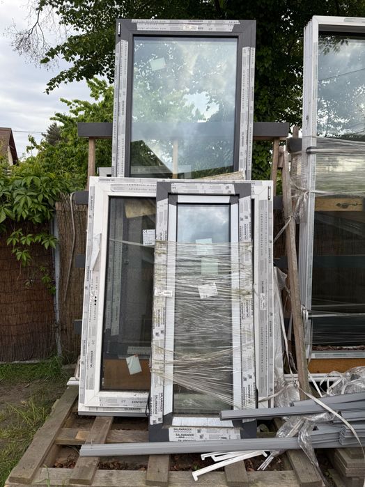 Nowe okna, salamander 82, antracyt/biały, 3 szyby, 5 szt