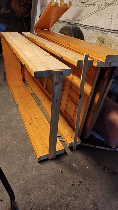 Drzwi drewniane sosnowe z futrynami 2 szt