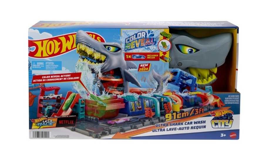 NOWY Zestaw Hot Wheels Ultra Myjnia Rekina HTN82 Color Reveal Mattel