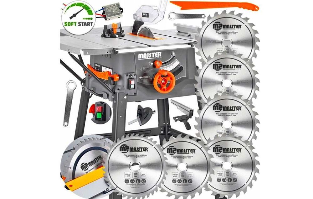 Zestaw XXL 6 Tarcz | Soft Start | Piła Stołowa Krajzega 3400W | NOWA