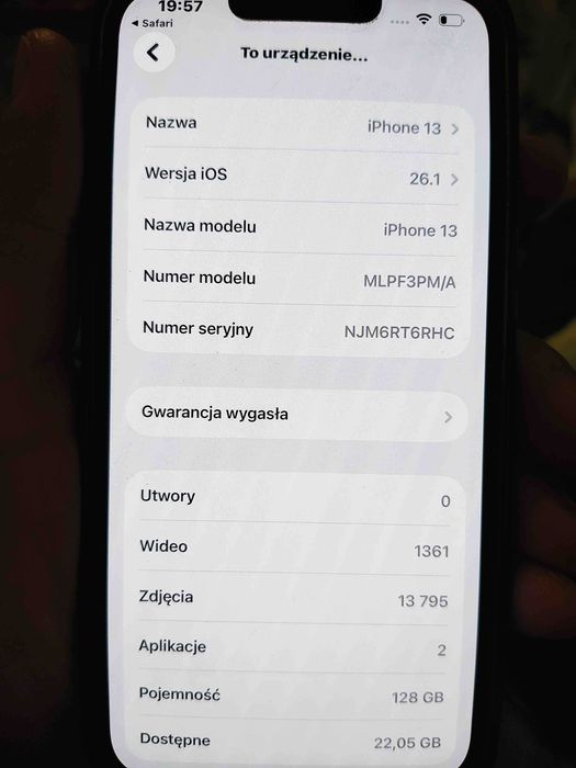 Iphone 13 128GB ciemny