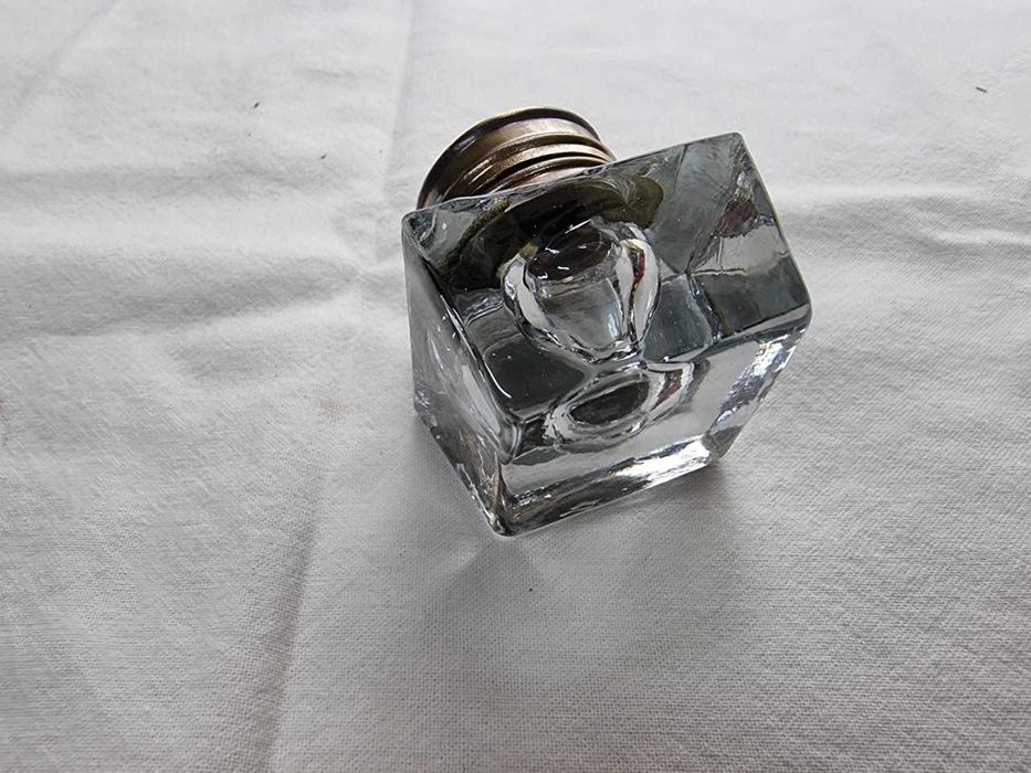 Tinteiro Simples em Vidro e Tampa em Latão