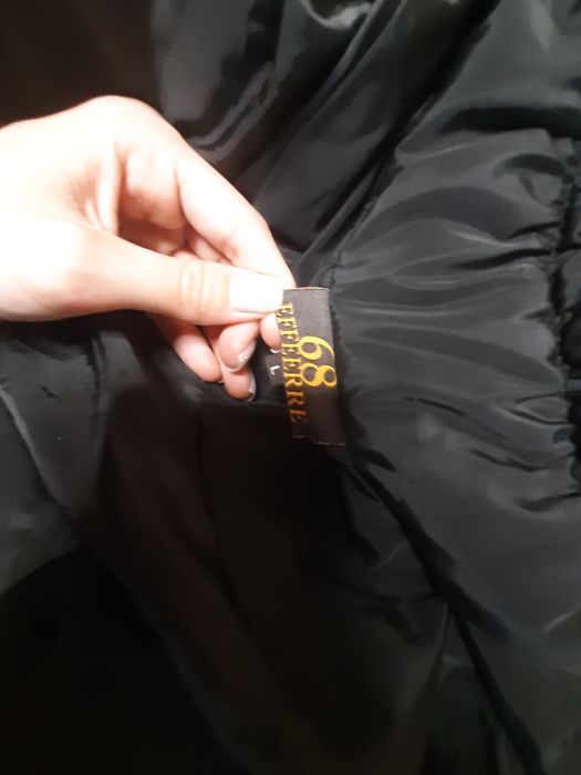 Черне ділове пуховик пальто жіноче, Італія.