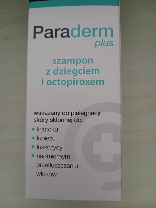 PARADERM +  szampon z dziegciem i oktopiroxem łojotok łupież łuszczyca
