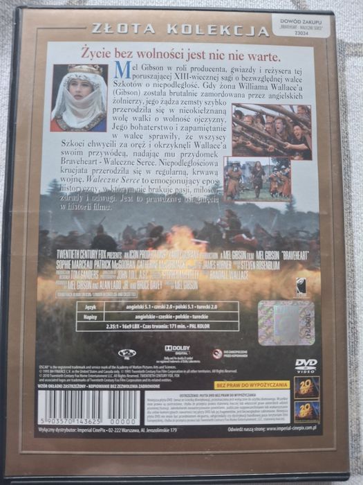Film DVD Braveheart Mel Gibson