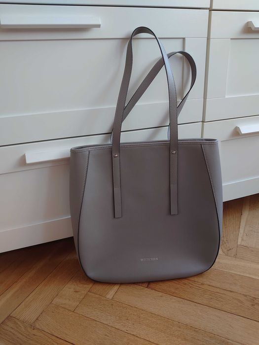 Torba Wittchen shopperka skórzana skóra naturalna jasnoszara JAK NOWA