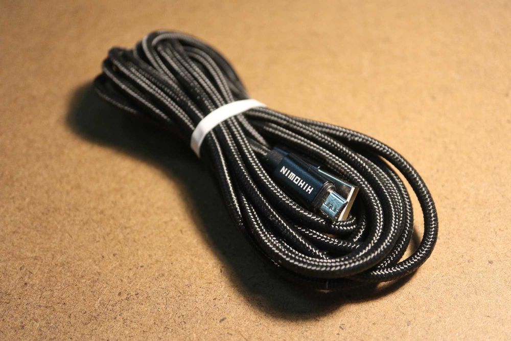 Cabo Micro USB Extra Longo (3 Metros) – Nylon Reforçado – Novo