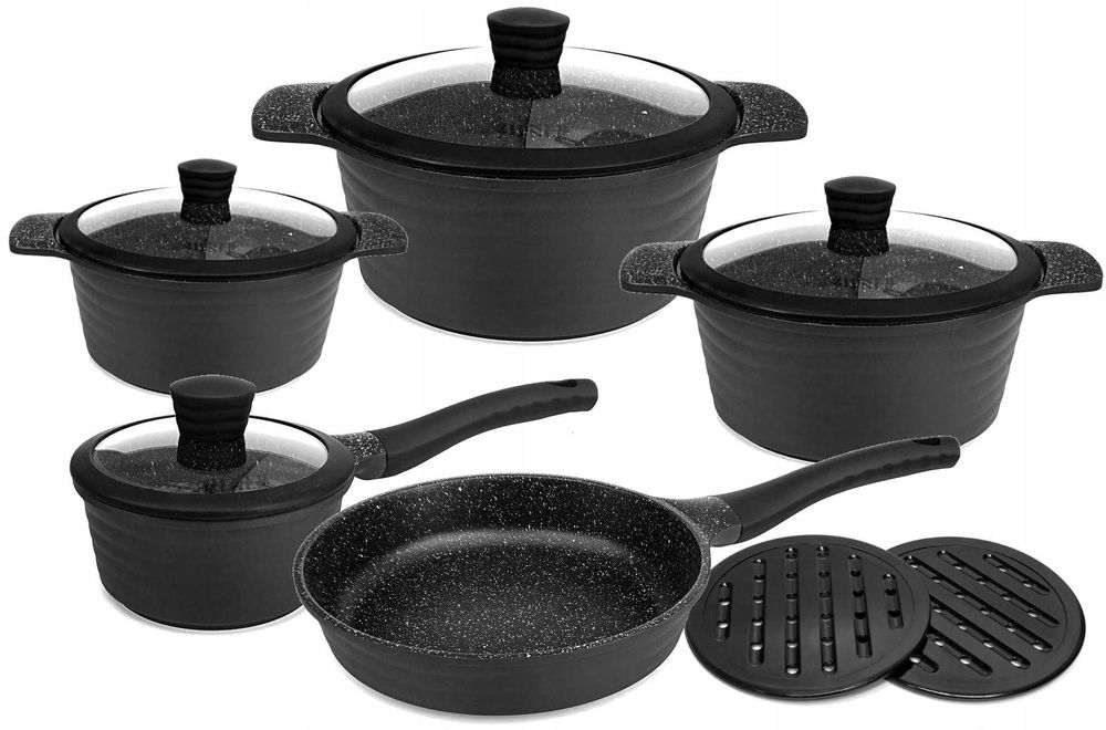 Zestaw garnków Zilner-8513 MARMUR aluminiowe 10 el.