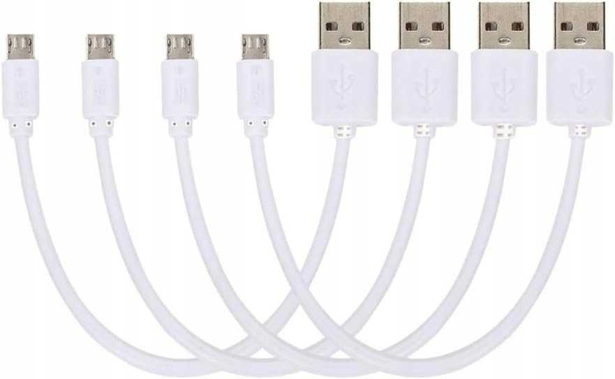 Zestaw 4 kabli micro USB 20CM białe YISEN