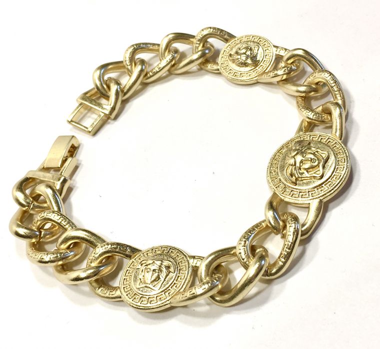 Złota męska bransoleta splot VERSACE•bita próba 585•pozłacana 14K