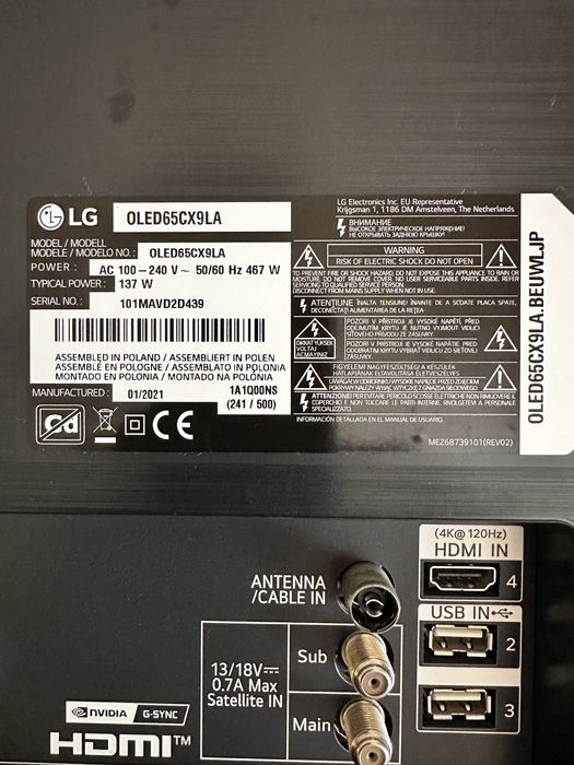 LG OLED65CX9LA – 65” OLED 4K Smart TV