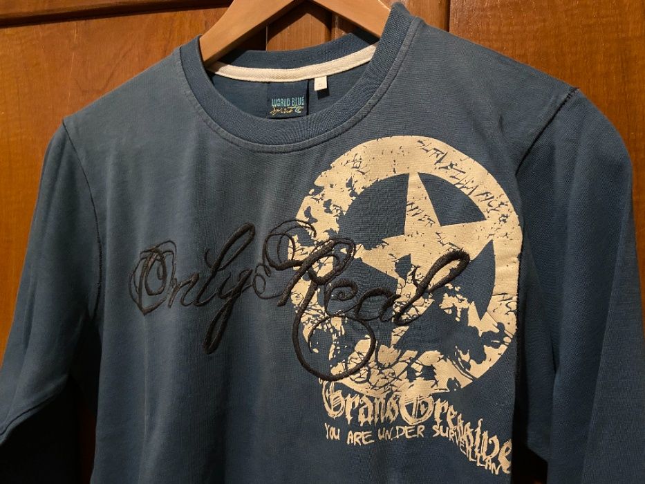 Camisola malha azul (tamanho S)
