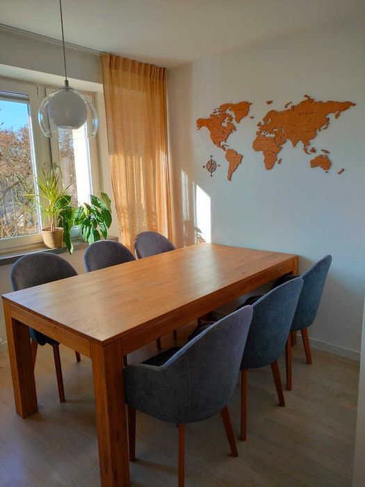 Stół dębowy 200×100 + 6 krzeseł – komplet do jadalni (Mebloo)