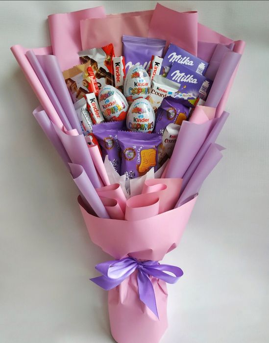 Солодкий букет із цукерок. Жіночий та чоловічий смачний подарук Київ