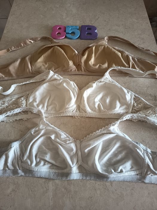 Stanik biustonosz 85 B zestaw 3 sztuki miękki bez fiszbin