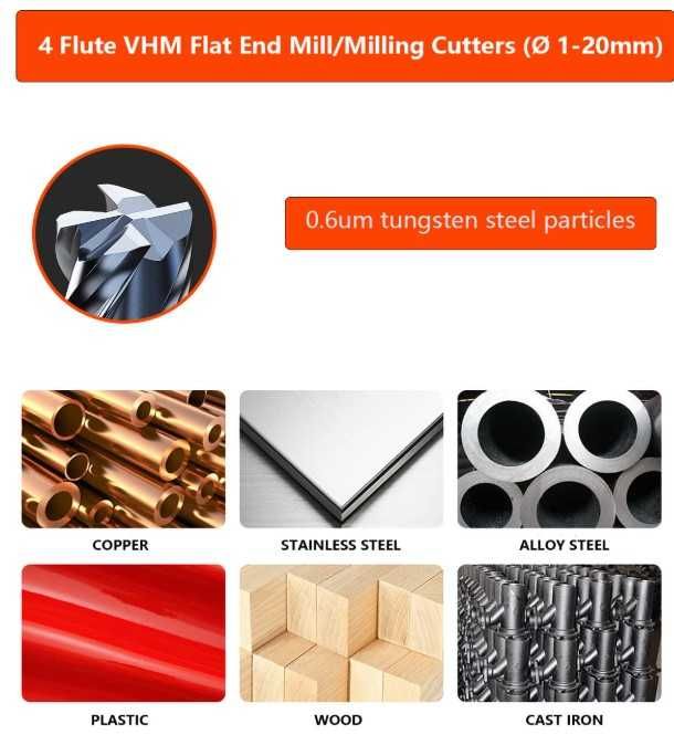 Frez palcowy CNC 3mm x 50mm 4-ostrzowy CREEYA