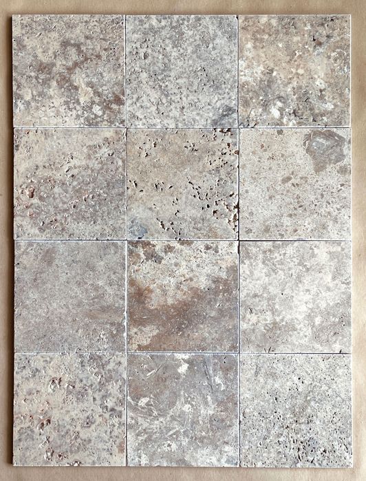 Trawertyn SILVER PREMIUM 20,3×20,3×1,2 cm Szlifowana, cena za m²