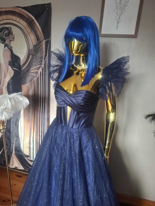 Suknia balowa na studniówkę. Ortis granatowa R34. Polski producent!