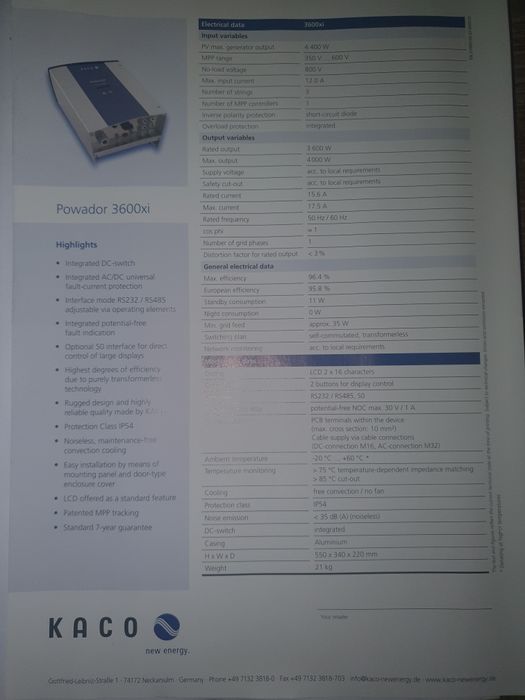 Kit Solar Fotovoltaico kaco Powador