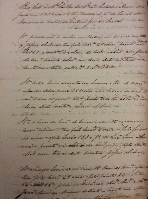 Manuscrito. Lista de bens ( Terrenos ). Herança. Séc. XVIII...