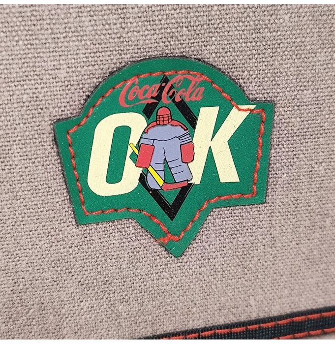 Carteira Coca‑Cola Vintage 1992 OK Hockey Goalie Fecho Velcro Nova OS