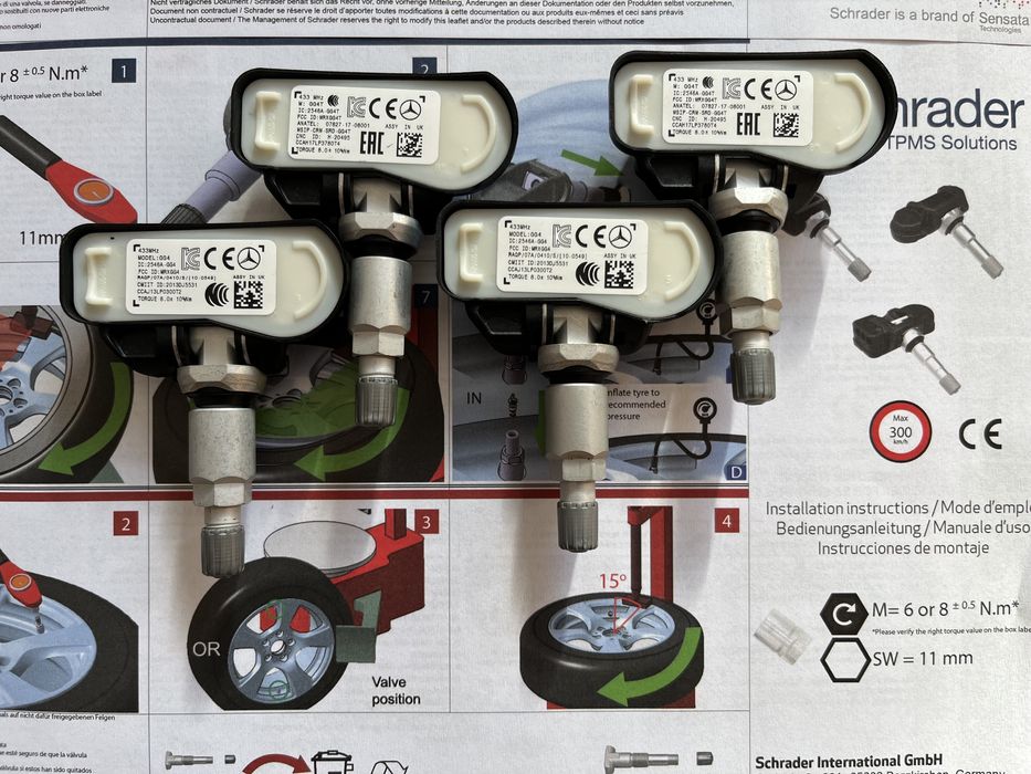 Датчики тиску шин Mercedes Benz W164.W166.W212.W204.W205.