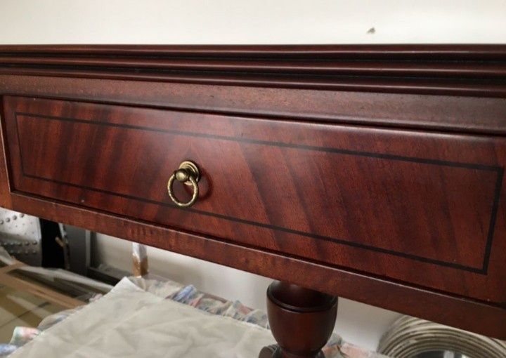 Mesinha pé de galo abas rebatíveis antiquário vintage (anos 90