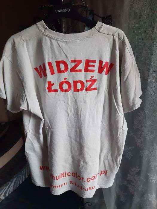 Tshirt RTS Widzew bawełna treningowy piłkarz stara rzecz wady plamy ko