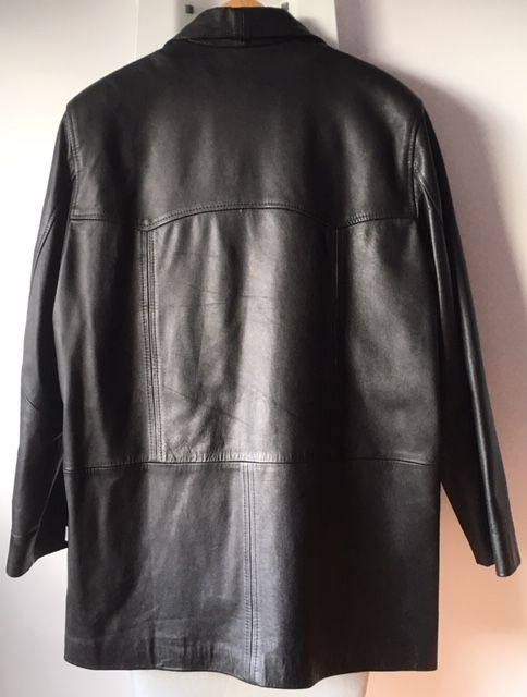 NOWA damska kurtka z prawdziwej czarnej skóry, rozm. XXL (48/50)