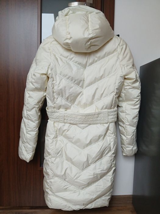 Bergans Kurtka Płaszcz Puchowy Perłowy Długi Xs