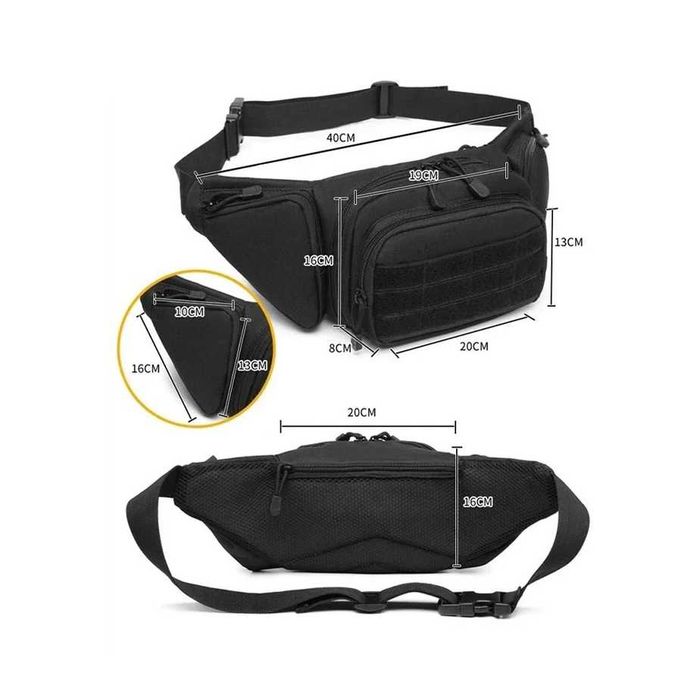 Bolsa Táctica de Cintura Impermeável para Moto