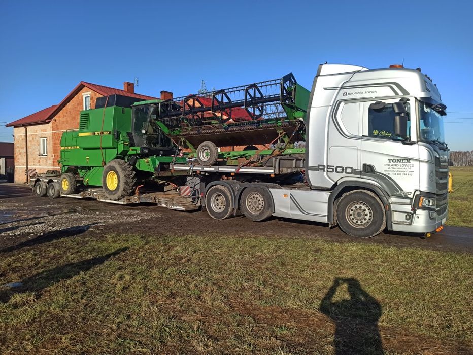 Transport kombajnów sieczkarni opryskiwaczy forwarder harvester domków