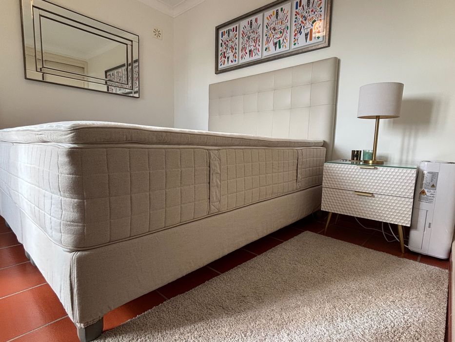 IKEA Bed + Mattress 160 by 200 + Topper 50mm + Headboard 160cm