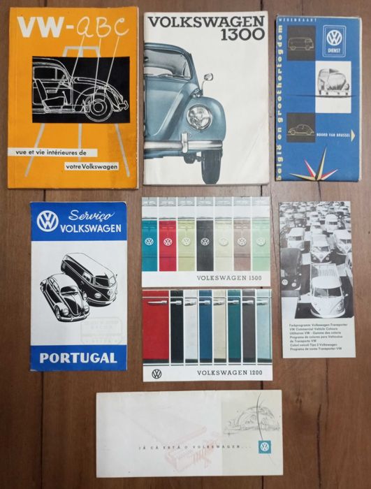 Antigas brochuras mapas catálogos VW Volkswagen